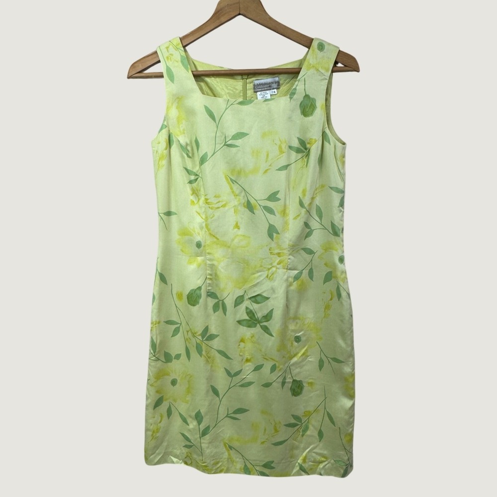 Light Yellow Floral Shift Dress
